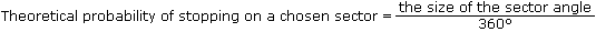 Probability of stopping in a chosen sector Probability of stopping in a chosen sector